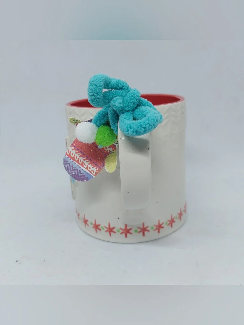 Anthropologie Mug Mitten Glove Christmas Design Letter 